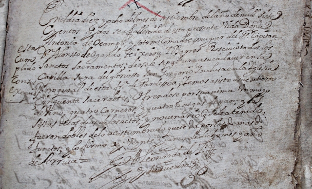 Defuncion de Antonia de Ocampo e Soto